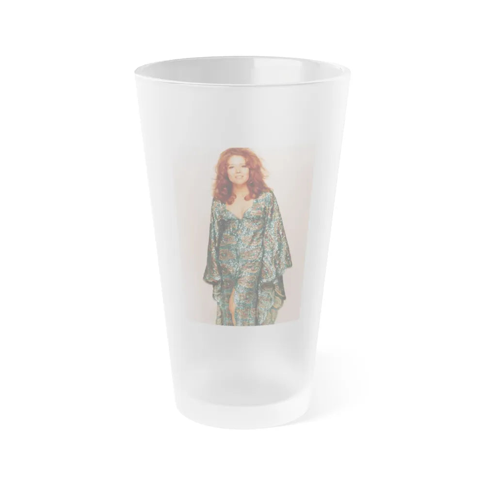 Diana Rigg #48 (Vintage Female Icon) Frosted Pint Glass 16oz-16oz-Frosted-Go Mug Yourself