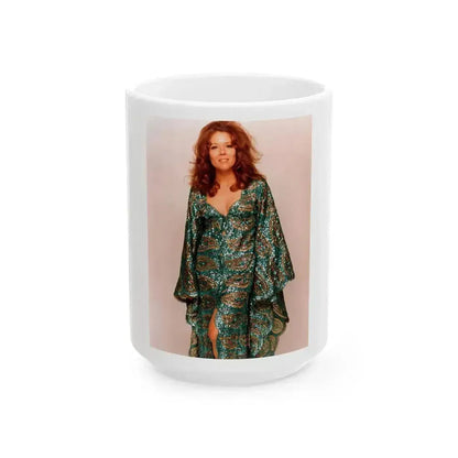 Diana Rigg #48 (Vintage Female Icon) White Coffee Mug 15oz - Go Mug Yourself