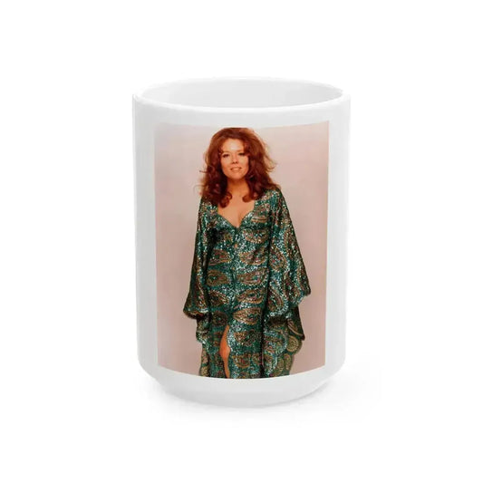 Diana Rigg #48 (Vintage Female Icon) White Coffee Mug 15oz - Go Mug Yourself