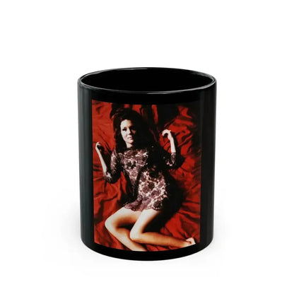 Diana Rigg #49 (Vintage Female Icon) Black Coffee Mug 11oz - Go Mug Yourself