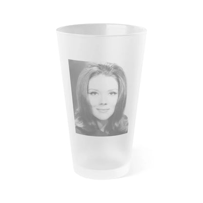 Diana Rigg #51 (Vintage Female Icon) Frosted Pint Glass 16oz-16oz-Frosted-Go Mug Yourself