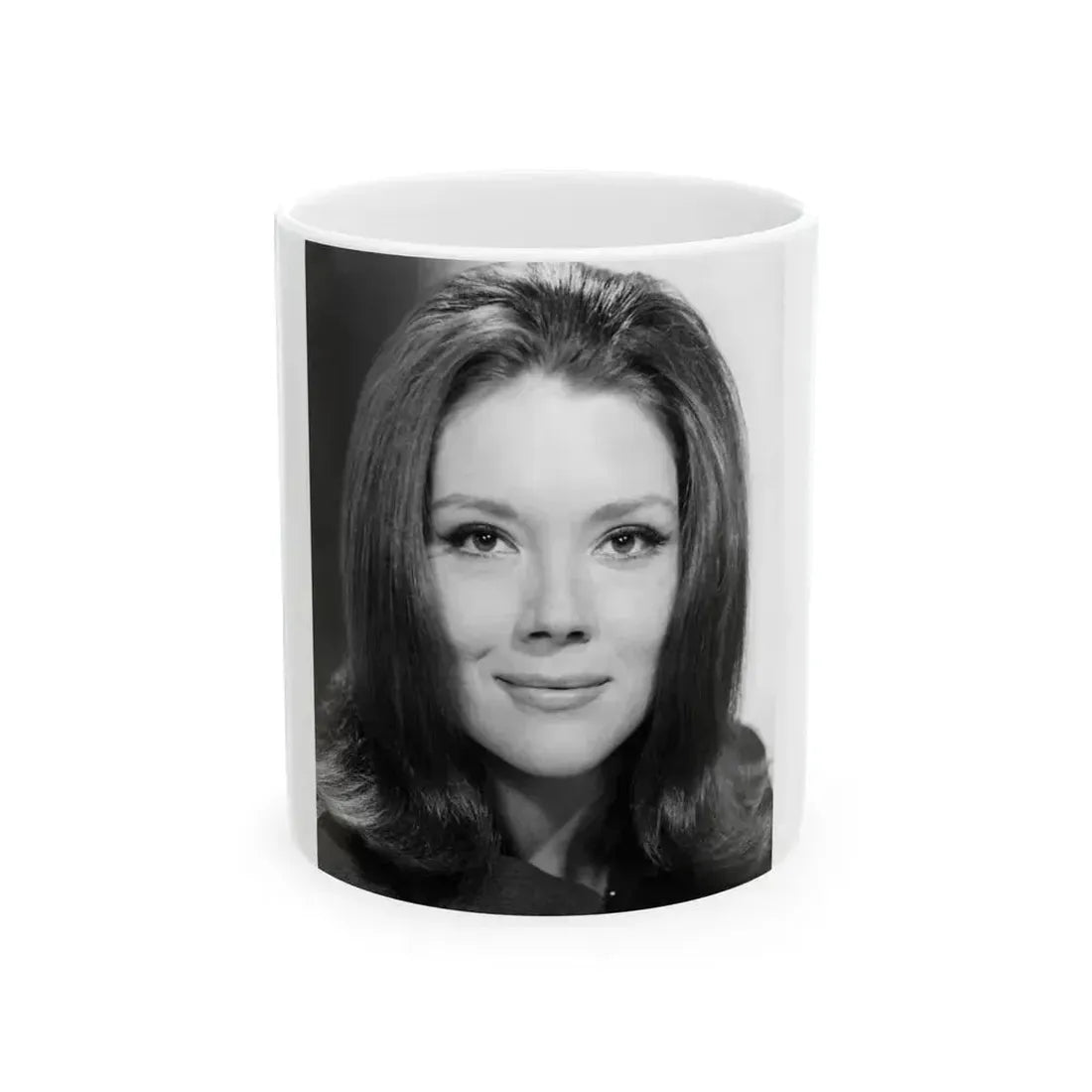 Diana Rigg #51 (Vintage Female Icon) White Coffee Mug 11oz - Go Mug Yourself