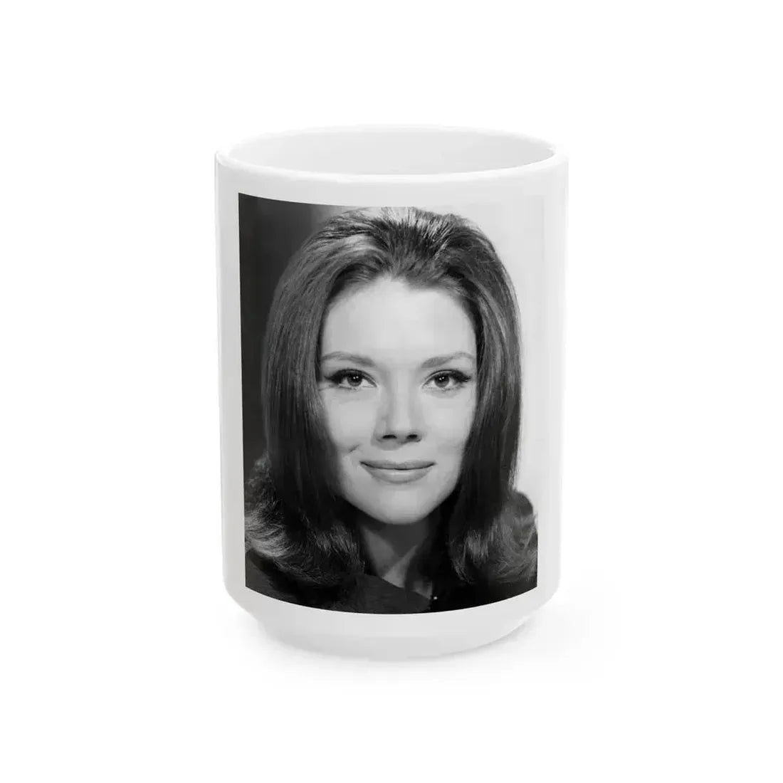 Diana Rigg #51 (Vintage Female Icon) White Coffee Mug 15oz - Go Mug Yourself