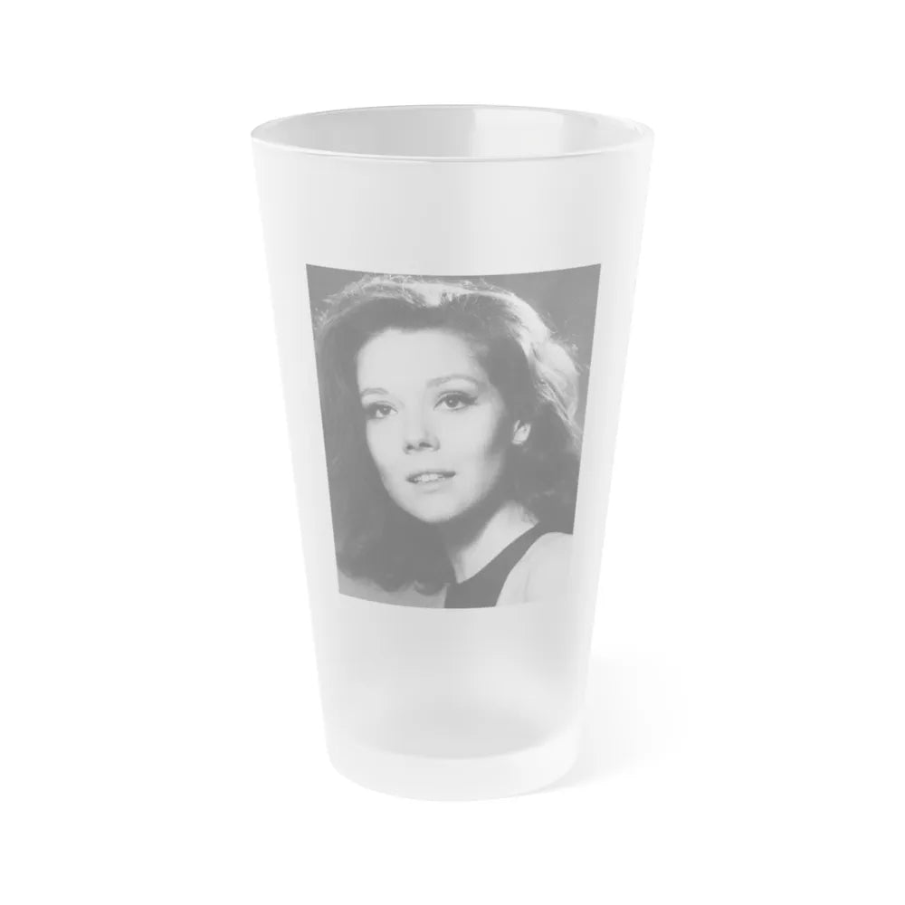 Diana Rigg #52 (Vintage Female Icon) Frosted Pint Glass 16oz-16oz-Frosted-Go Mug Yourself