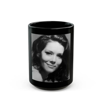 Diana Rigg #53 (Vintage Female Icon) Black Coffee Mug 15oz - Go Mug Yourself