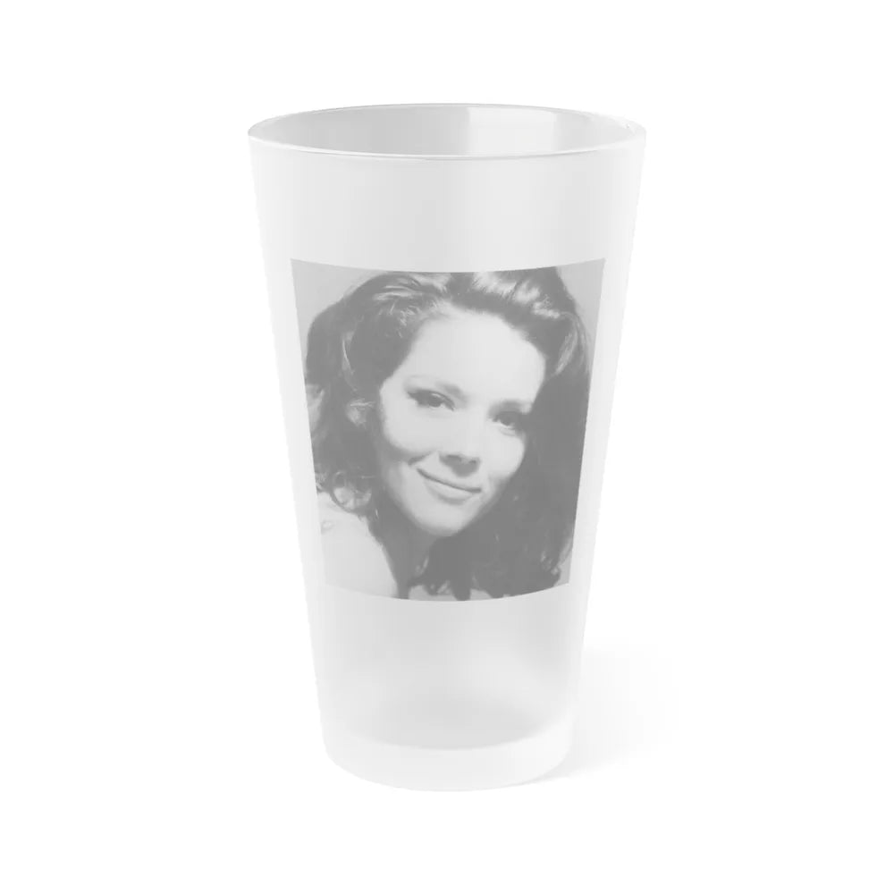 Diana Rigg #53 (Vintage Female Icon) Frosted Pint Glass 16oz-16oz-Frosted-Go Mug Yourself