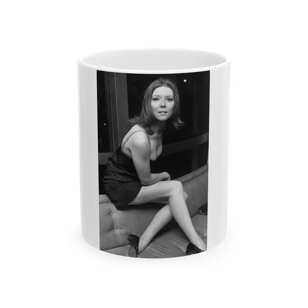 Diana Rigg #55 (Vintage Female Icon) White Coffee Mug 11oz - Go Mug Yourself
