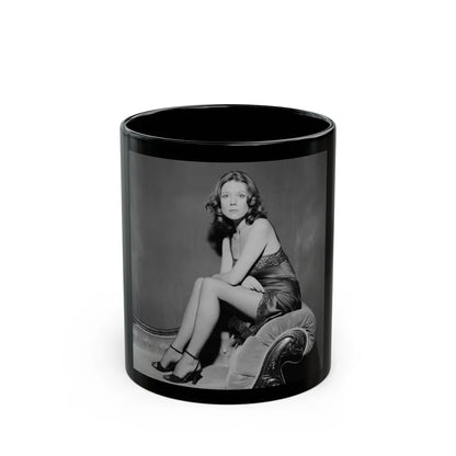 Diana Rigg #56 (Vintage Female Icon) Black Coffee Mug-11oz-Go Mug Yourself