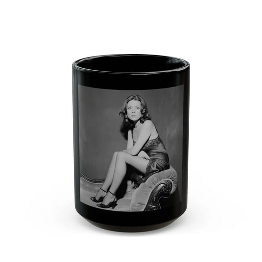 Diana Rigg #56 (Vintage Female Icon) Black Coffee Mug-15oz-Go Mug Yourself