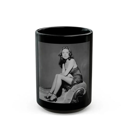 Diana Rigg #56 (Vintage Female Icon) Black Coffee Mug 15oz - Go Mug Yourself