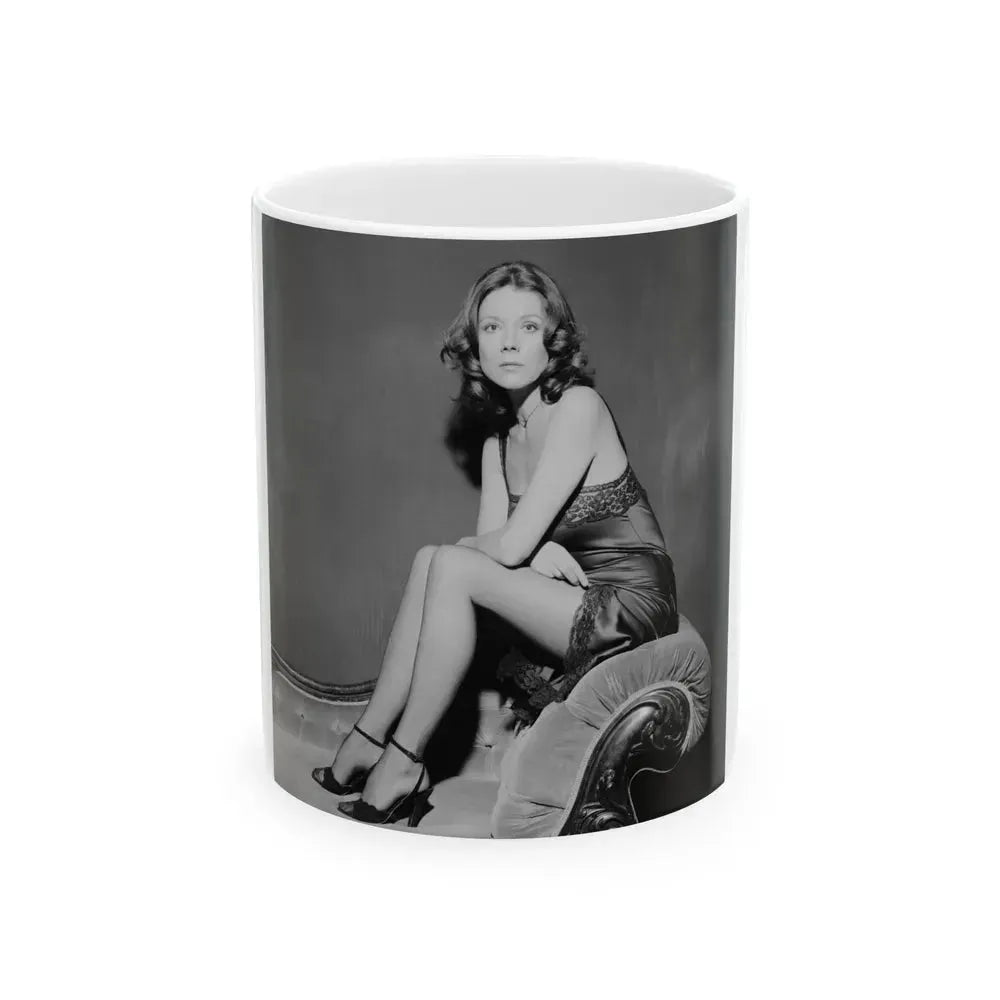 Diana Rigg #56 (Vintage Female Icon) White Coffee Mug 11oz - Go Mug Yourself
