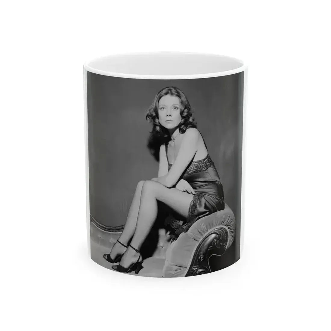 Diana Rigg #56 (Vintage Female Icon) White Coffee Mug 11oz - Go Mug Yourself