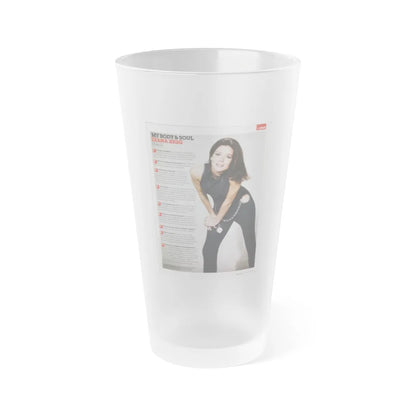 Diana Rigg #57 (Vintage Female Icon) Frosted Pint Glass 16oz-16oz-Frosted-Go Mug Yourself