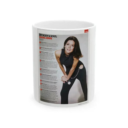 Diana Rigg #57 (Vintage Female Icon) White Coffee Mug 11oz - Go Mug Yourself