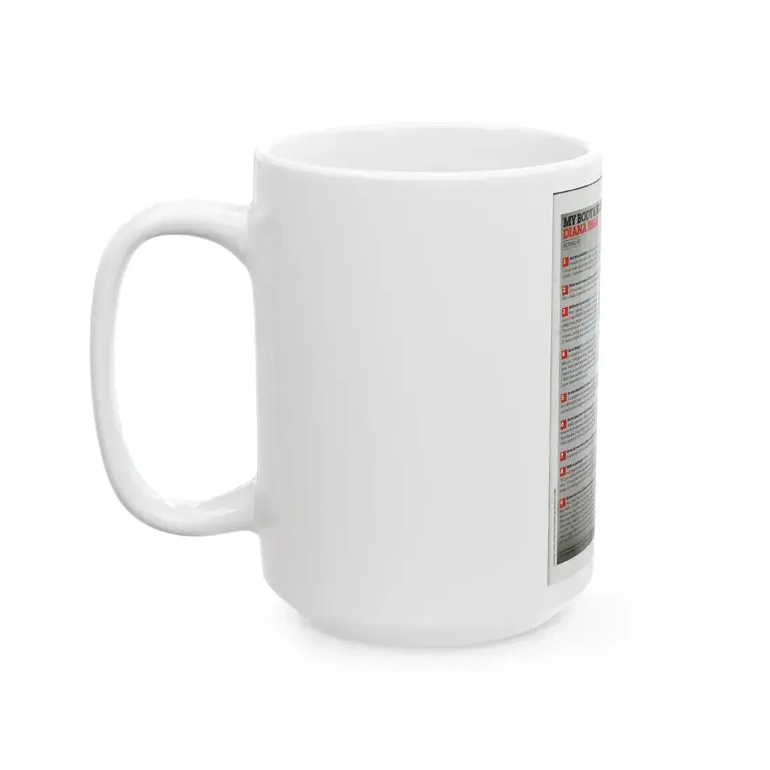 Diana Rigg #57 (Vintage Female Icon) White Coffee Mug - Go Mug Yourself