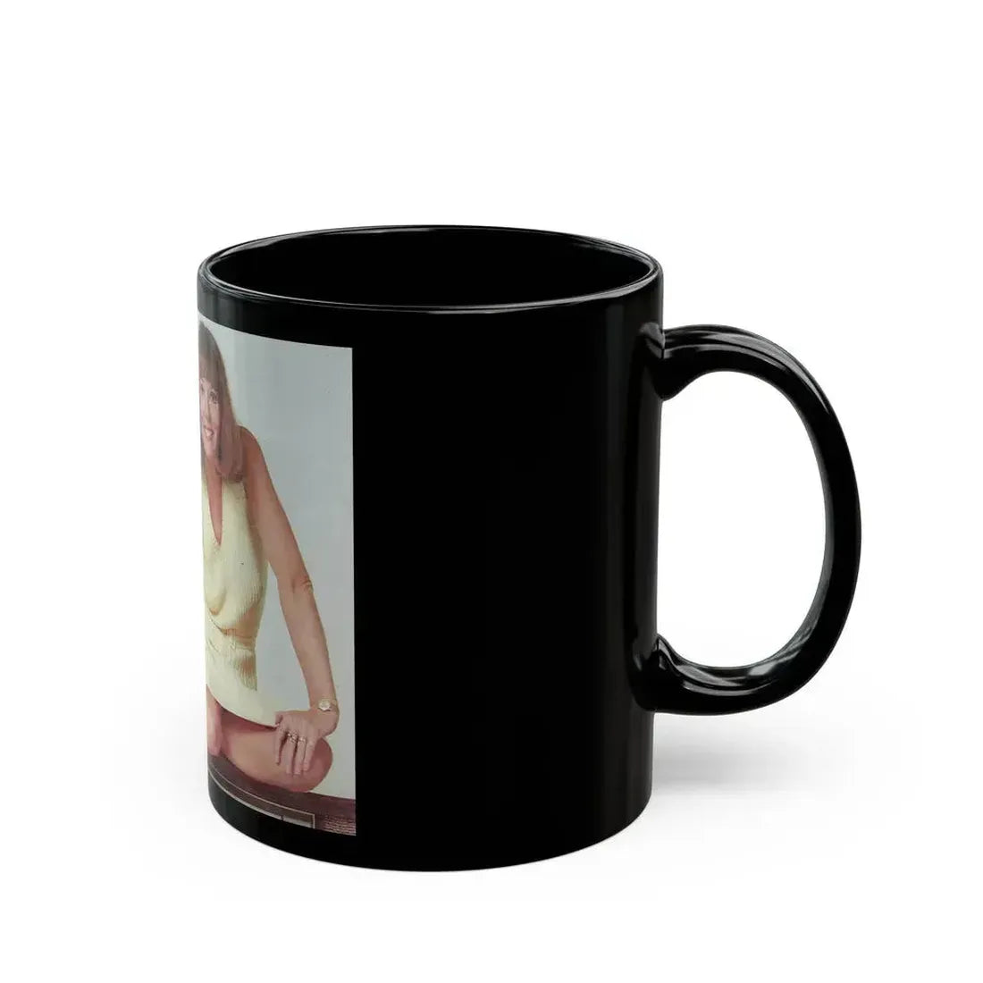 Diana Rigg #58 (Vintage Female Icon) Black Coffee Mug - Go Mug Yourself