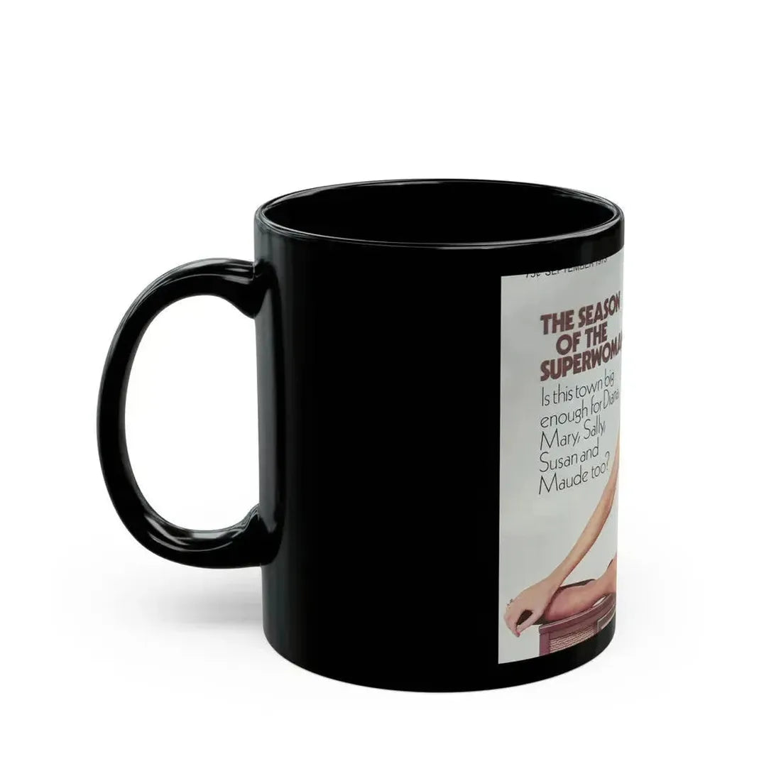 Diana Rigg #58 (Vintage Female Icon) Black Coffee Mug - Go Mug Yourself