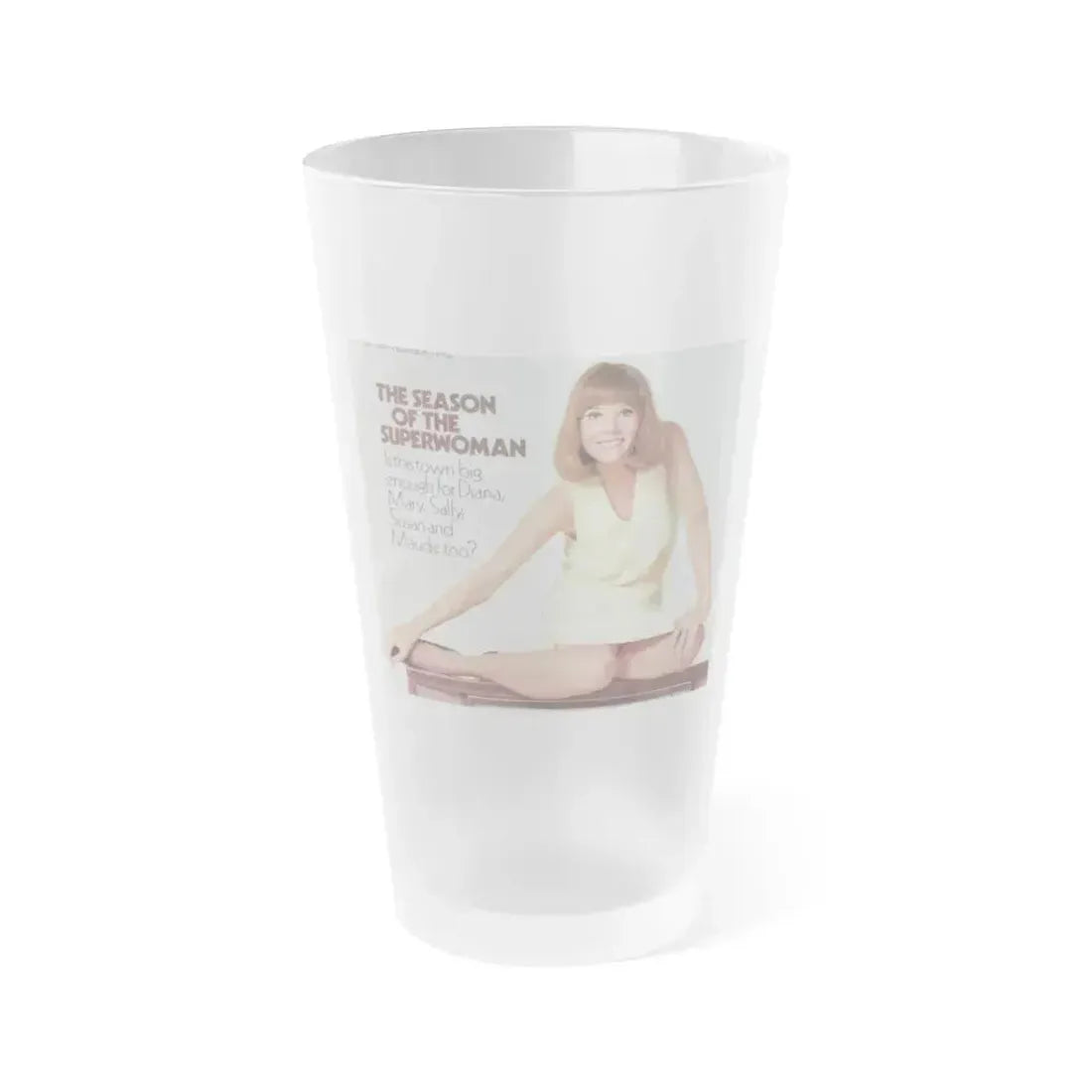 Diana Rigg #58 (Vintage Female Icon) Frosted Pint Glass 16oz 16oz Frosted - Go Mug Yourself