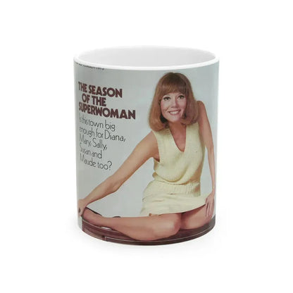 Diana Rigg #58 (Vintage Female Icon) White Coffee Mug 11oz - Go Mug Yourself