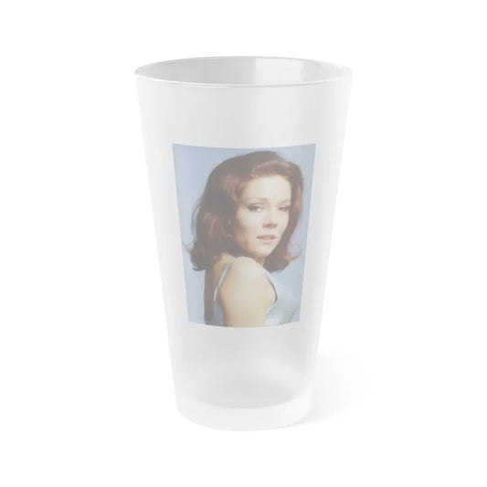 Diana Rigg #64 (Vintage Female Icon) Frosted Pint Glass 16oz-16oz-Frosted-Go Mug Yourself