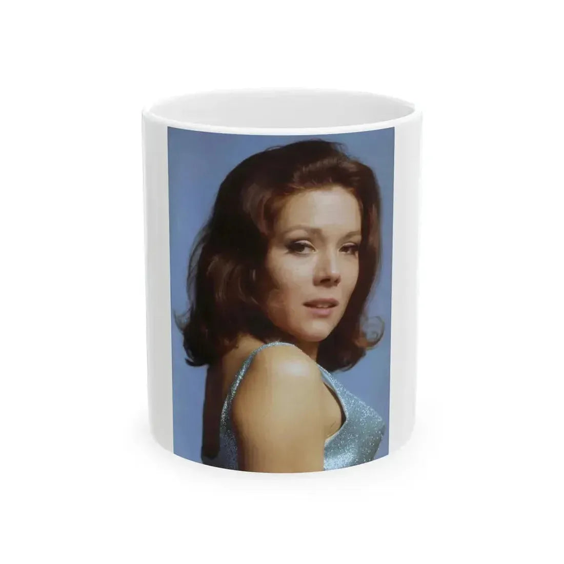 Diana Rigg #64 (Vintage Female Icon) White Coffee Mug 11oz - Go Mug Yourself