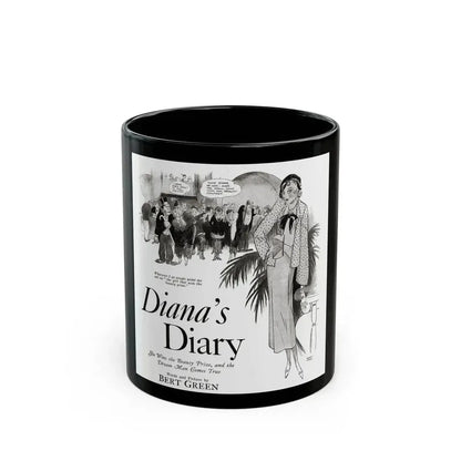 Diana's Diary, Liberty magazine, August 6, 1932 - Black Coffee Mug 11oz - Go Mug Yourself