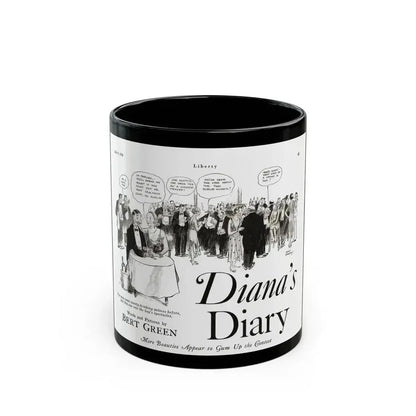 Diana's Diary, Liberty magazine, July 9, 1932 - Black Coffee Mug 11oz - Go Mug Yourself