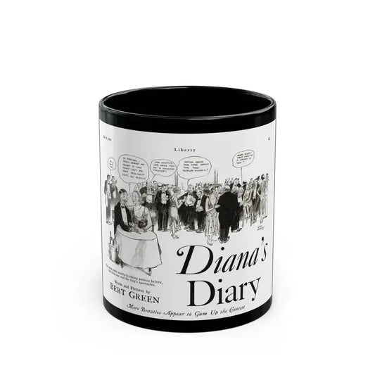 Diana's Diary, Liberty magazine, July 9, 1932 - Black Coffee Mug 11oz - Go Mug Yourself