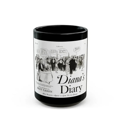 Diana's Diary, Liberty magazine, July 9, 1932 - Black Coffee Mug 15oz - Go Mug Yourself
