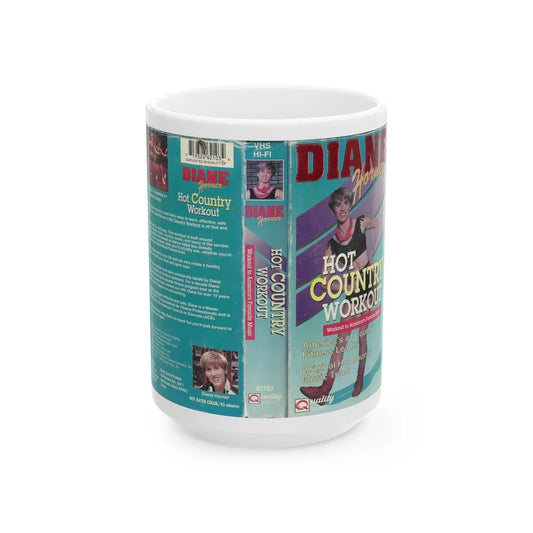 DIANE HORNER HOT COUNTRY WORKOUT (VHS COVER) - White Coffee Mug-15oz-Go Mug Yourself