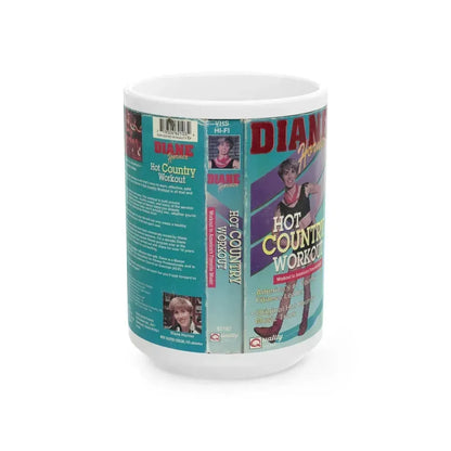 DIANE HORNER HOT COUNTRY WORKOUT (VHS COVER) - White Coffee Mug 15oz - Go Mug Yourself