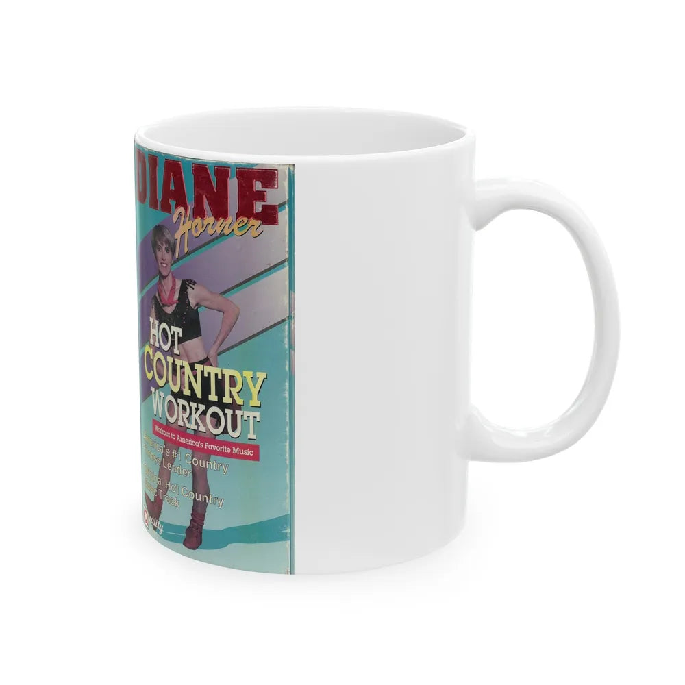 DIANE HORNER HOT COUNTRY WORKOUT (VHS COVER) - White Coffee Mug-Go Mug Yourself