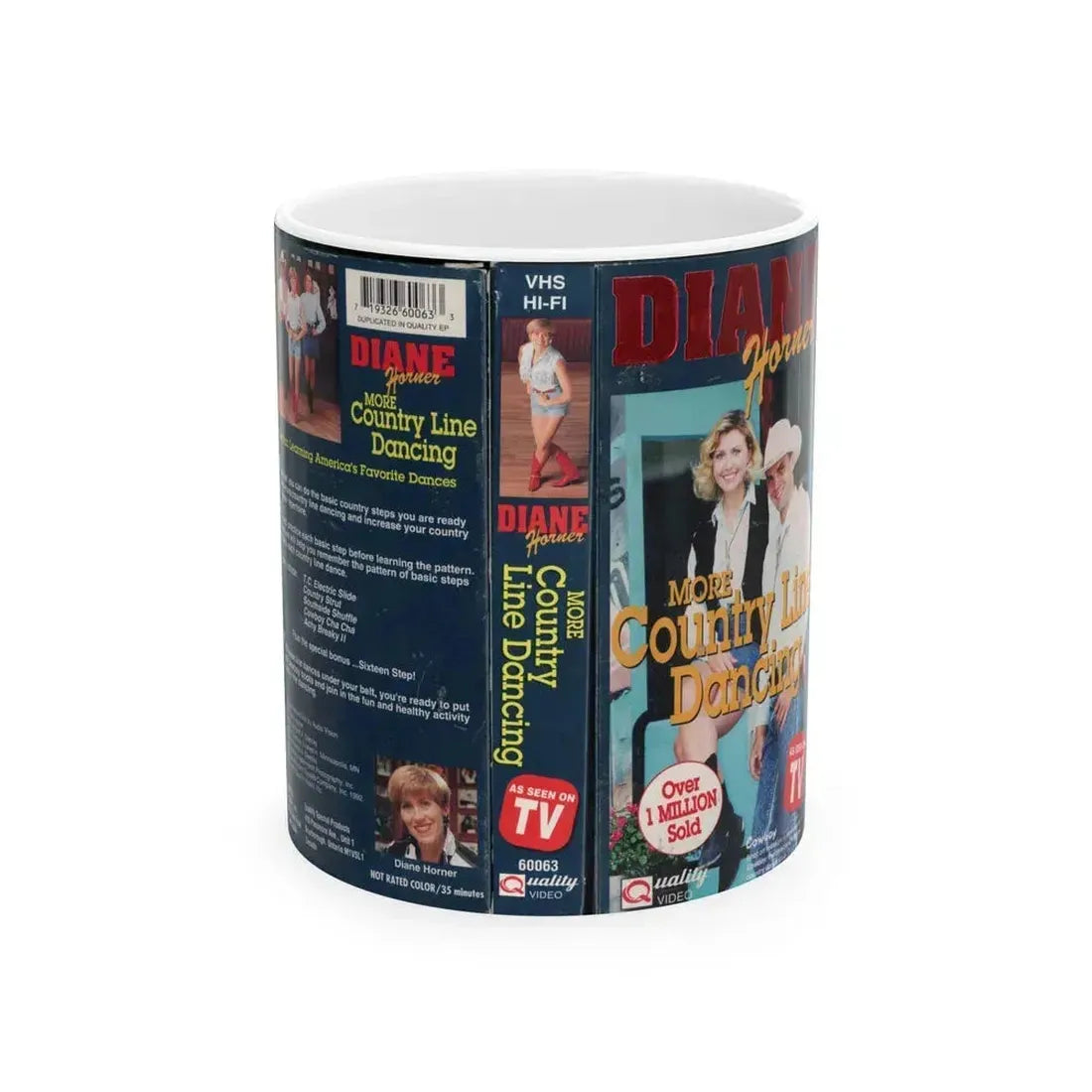DIANE HORNER MORE COUNTRY LINE DANCING (VHS COVER) - White Coffee Mug 11oz - Go Mug Yourself