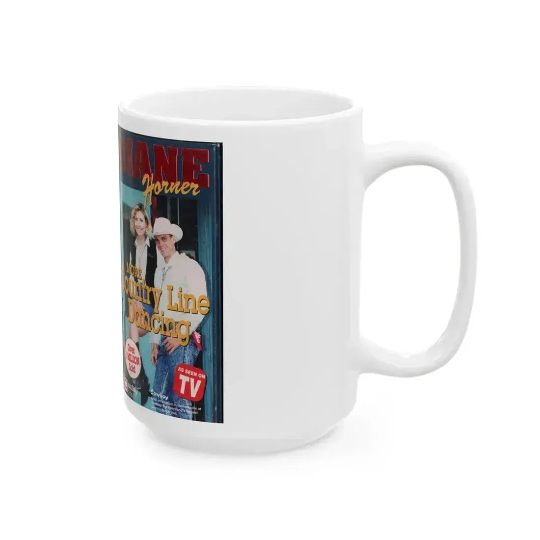 DIANE HORNER MORE COUNTRY LINE DANCING (VHS COVER) - White Coffee Mug - Go Mug Yourself