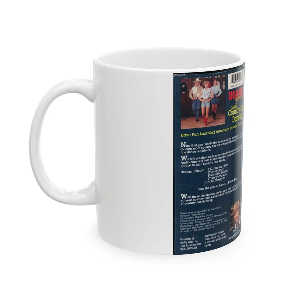 DIANE HORNER MORE COUNTRY LINE DANCING (VHS COVER) - White Coffee Mug-Go Mug Yourself