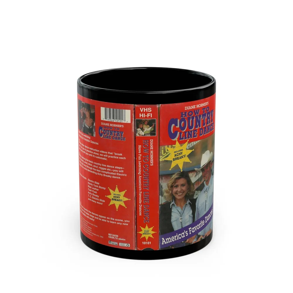 DIANE HORNERS HOW TO COUNTRY LINE DANCE (VHS COVER) - Black Coffee Mug-11oz-Go Mug Yourself