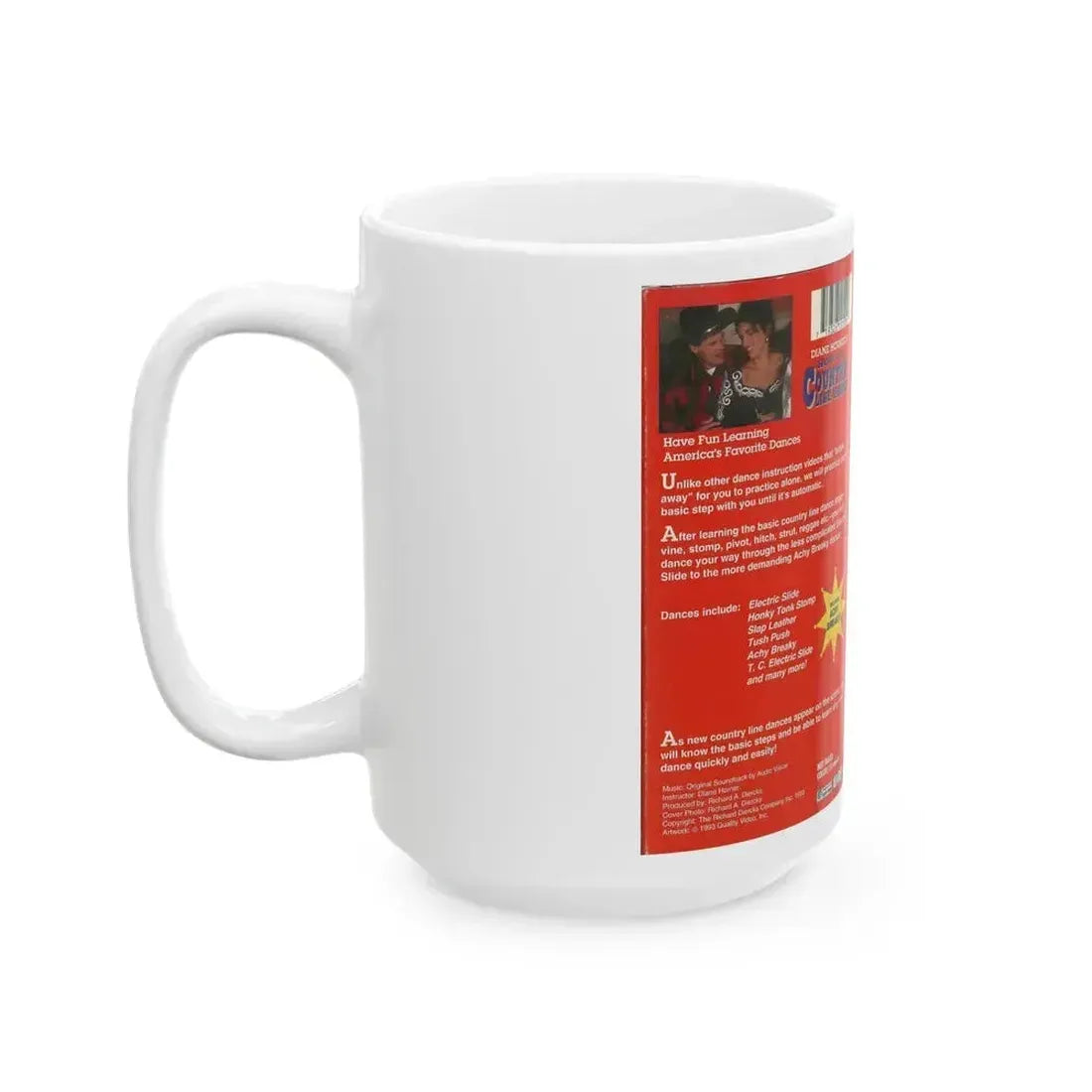 DIANE HORNERS HOW TO COUNTRY LINE DANCE (VHS COVER) - White Coffee Mug - Go Mug Yourself