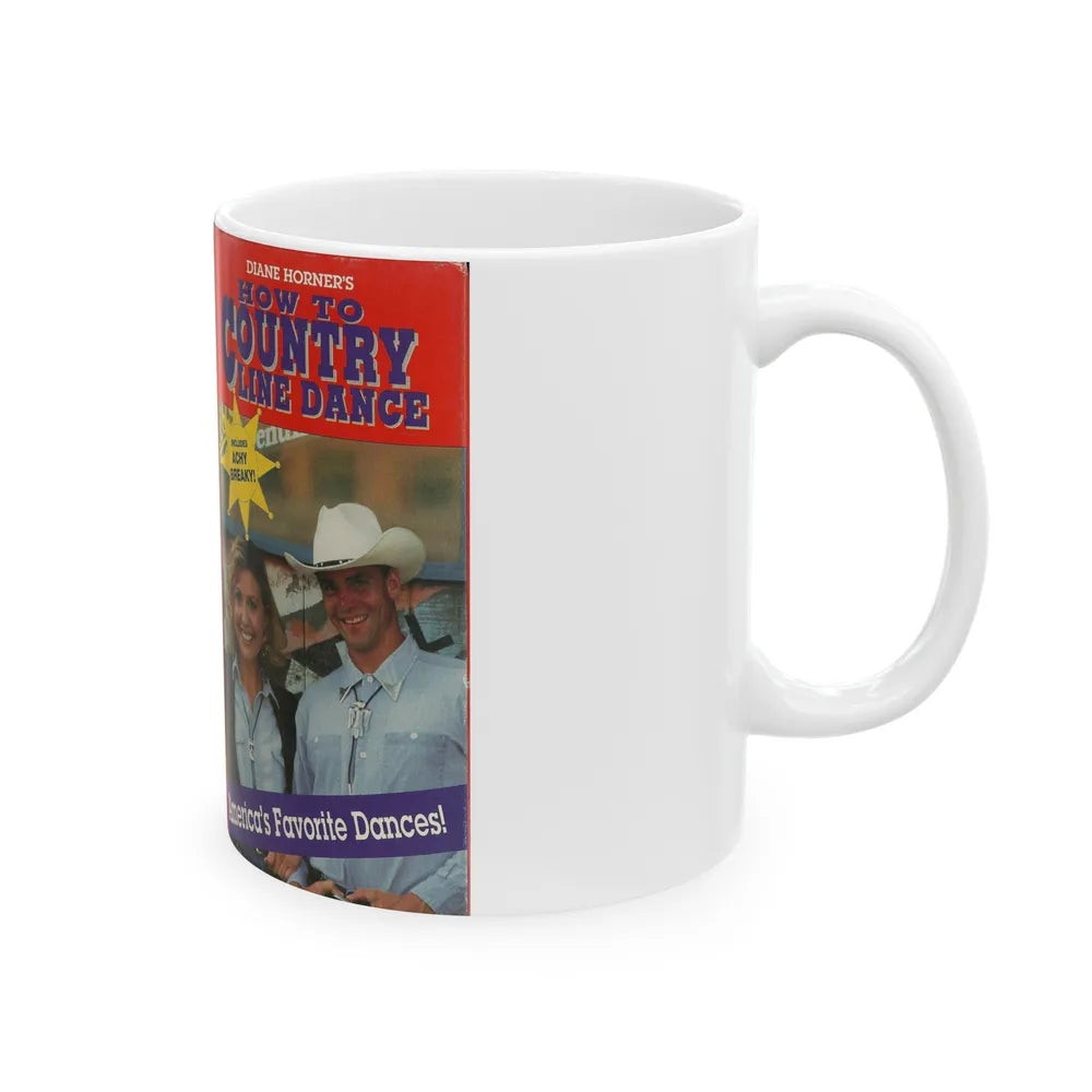 DIANE HORNERS HOW TO COUNTRY LINE DANCE (VHS COVER) - White Coffee Mug-Go Mug Yourself