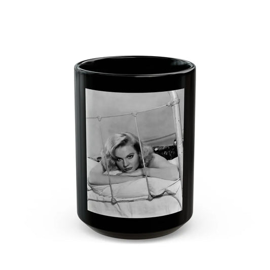 Diane McBain #02 (Vintage Female Icon) Black Coffee Mug-15oz-Go Mug Yourself