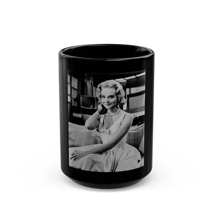 Diane McBain #03 (Vintage Female Icon) Black Coffee Mug-15oz-Go Mug Yourself