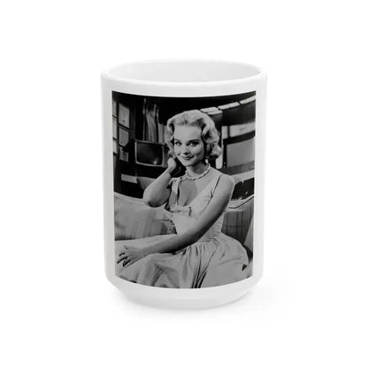 Diane McBain #03 (Vintage Female Icon) White Coffee Mug 15oz - Go Mug Yourself