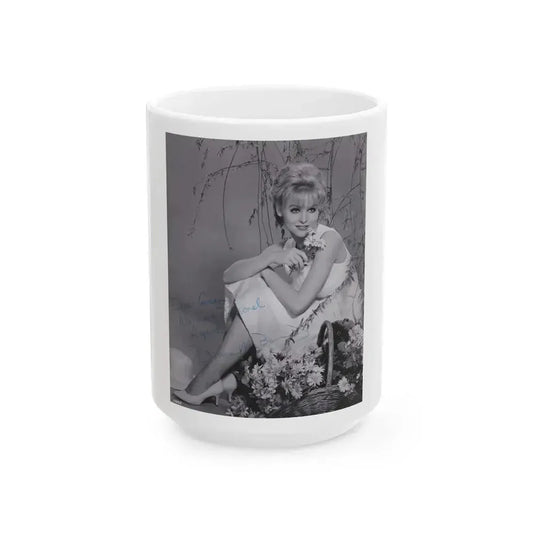 Diane McBain #22 (Vintage Female Icon) White Coffee Mug 15oz - Go Mug Yourself