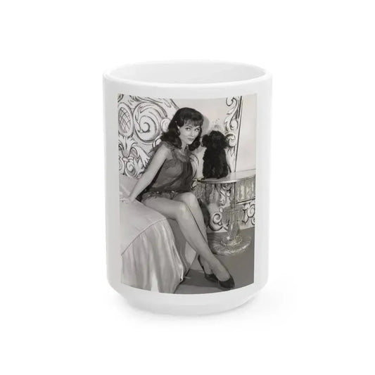 Diane McBain #23 (Vintage Female Icon) White Coffee Mug 15oz - Go Mug Yourself