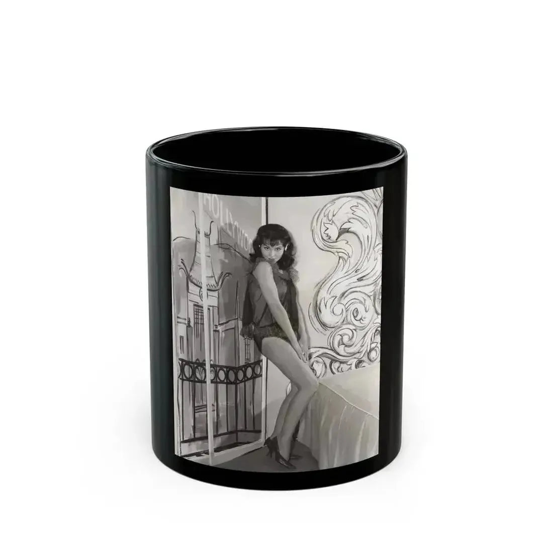 Diane McBain #24 (Vintage Female Icon) Black Coffee Mug 11oz - Go Mug Yourself