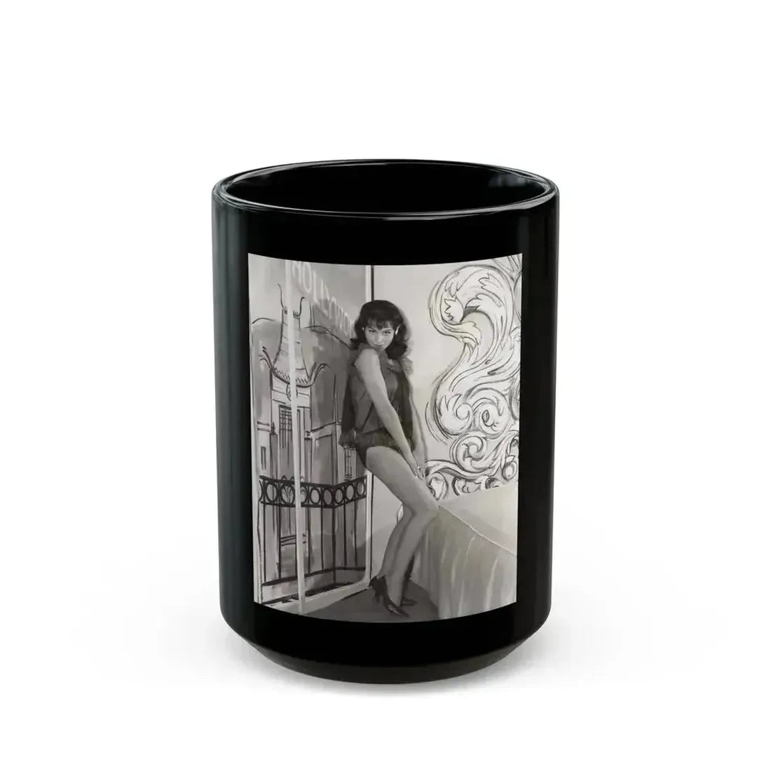 Diane McBain #24 (Vintage Female Icon) Black Coffee Mug 15oz - Go Mug Yourself