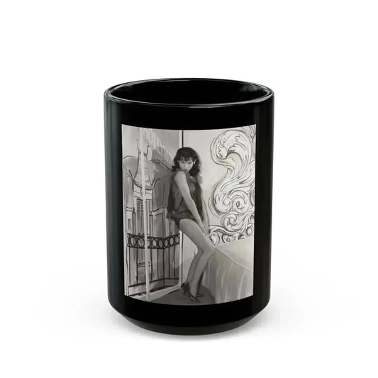 Diane McBain #24 (Vintage Female Icon) Black Coffee Mug 15oz - Go Mug Yourself