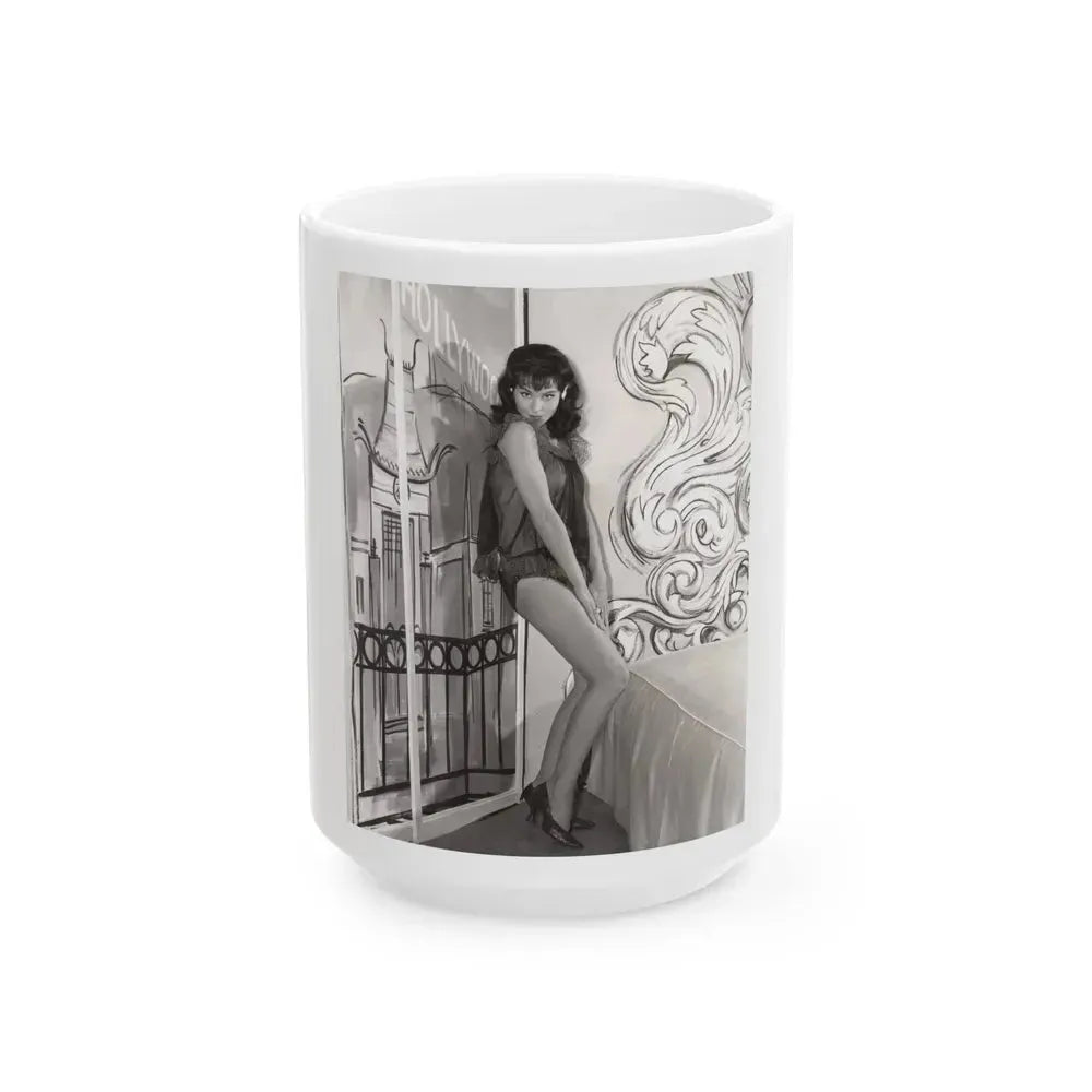 Diane McBain #24 (Vintage Female Icon) White Coffee Mug 15oz - Go Mug Yourself