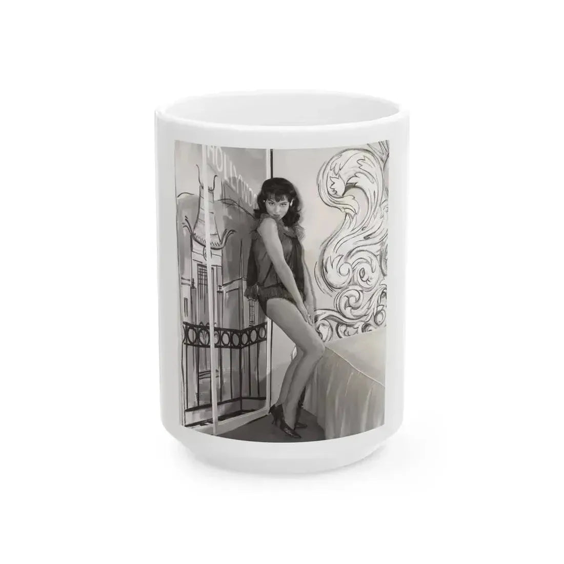 Diane McBain #24 (Vintage Female Icon) White Coffee Mug 15oz - Go Mug Yourself