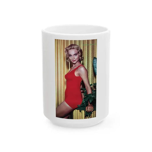 Diane McBain #26 (Vintage Female Icon) White Coffee Mug 15oz - Go Mug Yourself