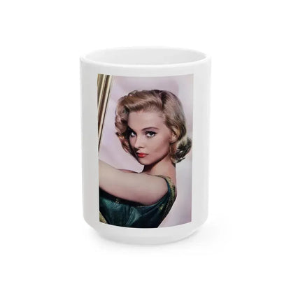 Diane McBain #30 (Vintage Female Icon) White Coffee Mug 15oz - Go Mug Yourself